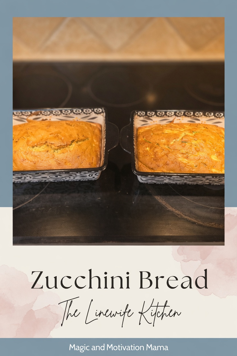Zucchini bread loaves — Pinterest pin for The Linewife Kitchen