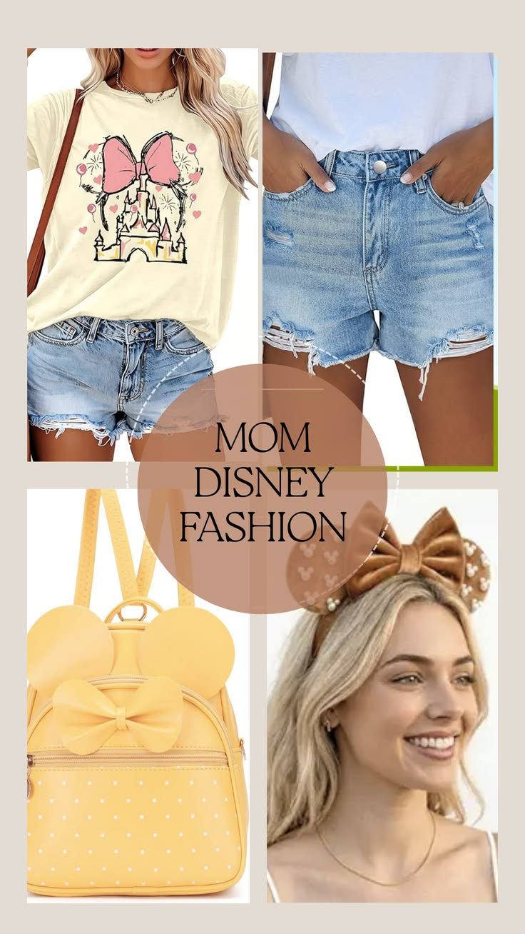 Castle t-shirt denim shorts and mouse ears outfit
