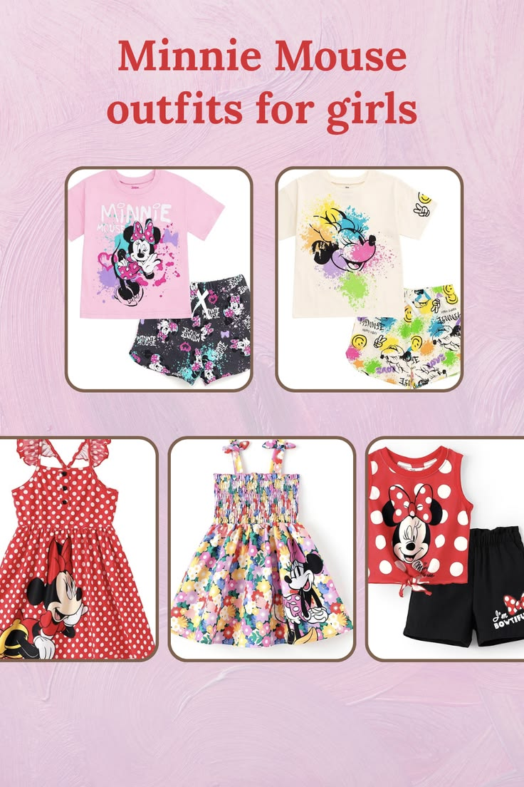 Red polka dot and floral Disney dress outfits