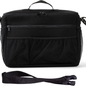 J.L. Childress Cool 'N Cargo Stroller and Wagon Cooler and Organizer - Universal Fit - Insulated - Attaches to Strollers, Wagons, Walkers and Wheelchairs - Large Capacity - Black