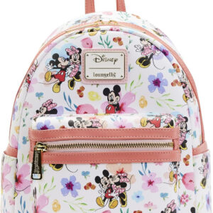 Loungefly Disney Mickey Minnie Mouse Mini Backpack Handbag AOP Floral